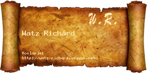 Watz Richárd névjegykártya