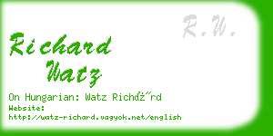 richard watz business card
